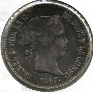 1867 Spain Coin 2 Escudos - Isabel Reina de las Espanas - G896
