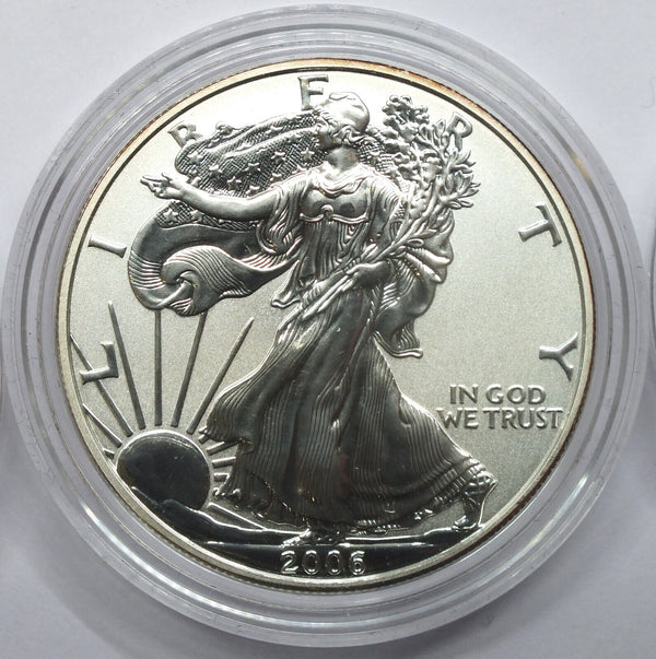 2006 American Eagle Silver Dollar 3-Coin Set US Mint 20th Anniversary - B671
