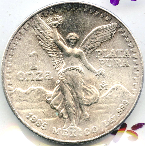 1985 Mexico Libertad 999 Silver 1 oz Coin Plata Pura Onza Mexican Bullion DM876