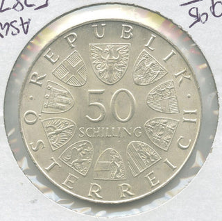 1972 Austria Silver 50 Schillings University Salzburg- ASW .5787 -DN637
