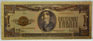 1928 $20 Gold Certificate Novelty 24K Gold Foil Plated US Note Bill 6