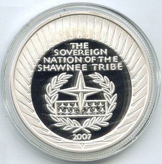 Battle of Wabash Shawnee Nation 999 Silver 1 oz 2007 Medal Round Dollar - H158