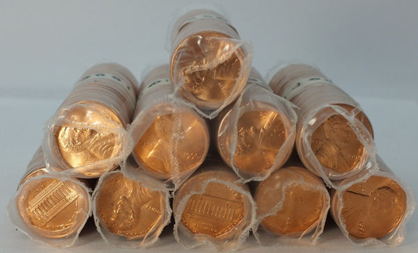 Lot of 10 1990-P Lincoln Memorial Cent 1c Penny Roll Coins Uncirculated LH134