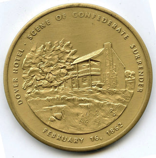 Dover Hotel Confederate Surrender Fort Donelson 1973 Americana Medal Round B565