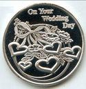 2021 On Your Wedding Day 999 Silver 1 oz Art Medal Round Marriage Gift ounce