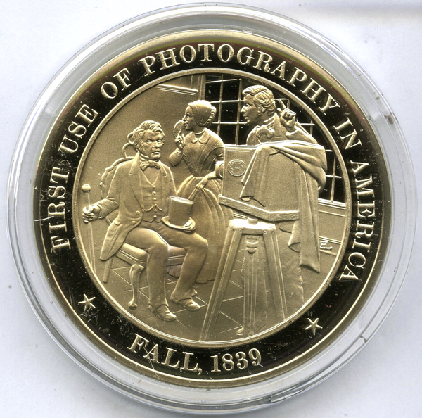 First Use of Photography in America 1839 Bronze Proof Medal Franklin Mint - JL65