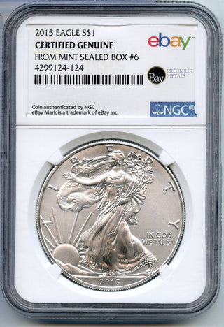 2015 American Eagle 1 oz Silver Dollar NGC Genuine Mint Sealed Box #6 eBay CC531