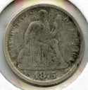 1875-CC Seated Liberty Silver Dime - CC Above Bow - Carson City Mint - C352