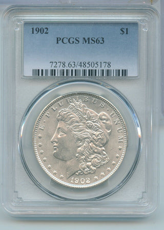 1902-P Silver Morgan Dollar $1 PCGS MS63 Philadelphia Mint - KR683
