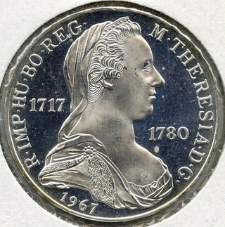 1967 Austria Maria Theresa Proof Silver Coin 25 Schilling Osterreich - E668