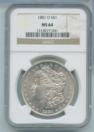 1881-O Silver Morgan Dollar $1 NGC MS64 New Orleans Mint - KR637