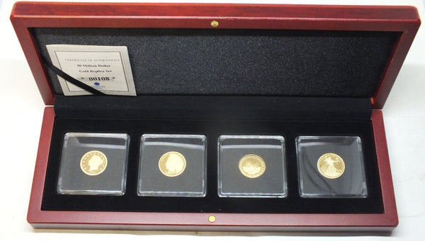 2015 $50 Millon Dollar Gold Art Medal Round Set USA Motif Liberty Indian - A315