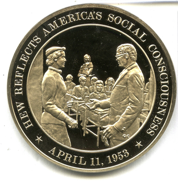 Hew Reflects America's Social Consciousness Bronze Medal Franklin Mint - JL216