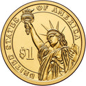 2013-P Woodrow Wilson Presidential Dollar US Golden $1 Coin - Philadelphia Mint