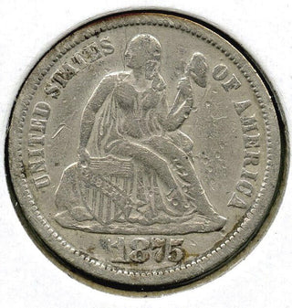 1875 Seated Liberty Silver Dime - Philadelphia Mint - G826