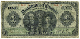 1911 Ottawa Dominion of Canada Currency Bank Note $1 Dollar - H122