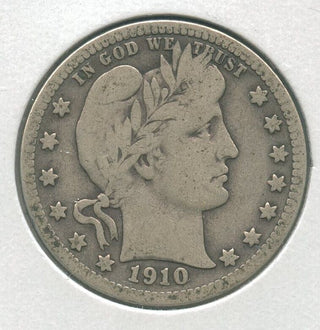 1910-D Silver Barber Quarter 25c Denver Mint - KR171