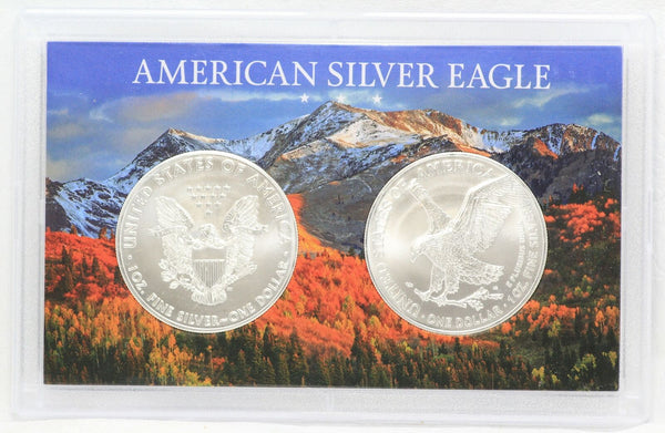 2021 Type 1 & 2 American Silver Eagles Bullion Coin Set - Snow Mountains - LG667