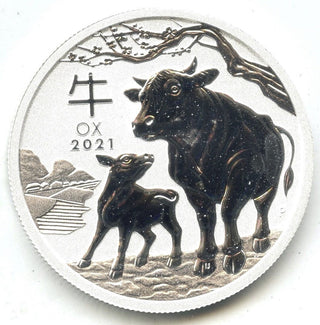 2021 Lunar Year of Ox Australia 9999 Silver 1/2 oz Coin 50 Cents - E135