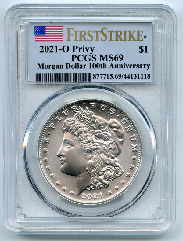 2021-O Morgan Silver Dollar 100th Anniversary PCGS MS69 First Strike - CA760