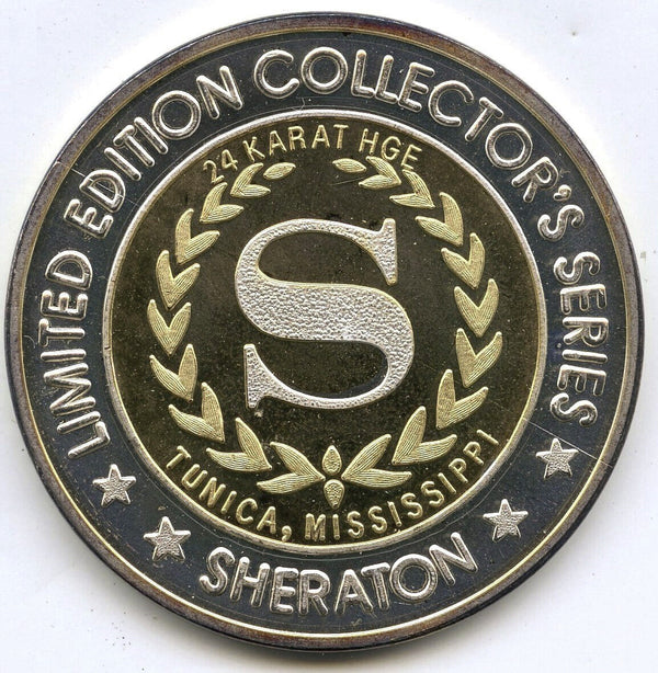 1995 Sheraton Tunica Mississippi 999 Silver 1.5 oz Medal Round Limited C239