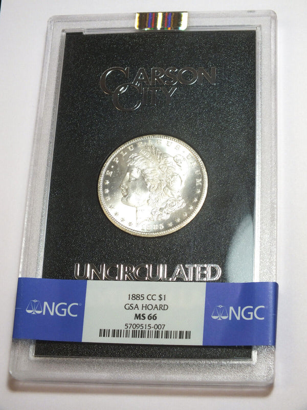1885-CC Morgan Silver Dollar NGC MS66 Certified GSA Hoard - Carson City - CC481