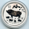 2019 Australia Year of Pig 9999 Silver 1 oz $1 Coin Lunar Series ounce - A217