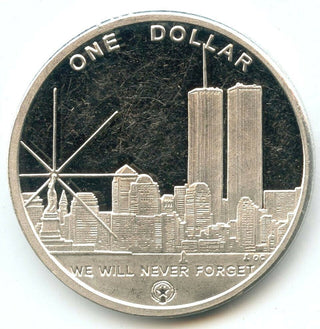 World Trade Center Freedom Tower 2004 Silver Plate $1 Coin Mariana Island BX979