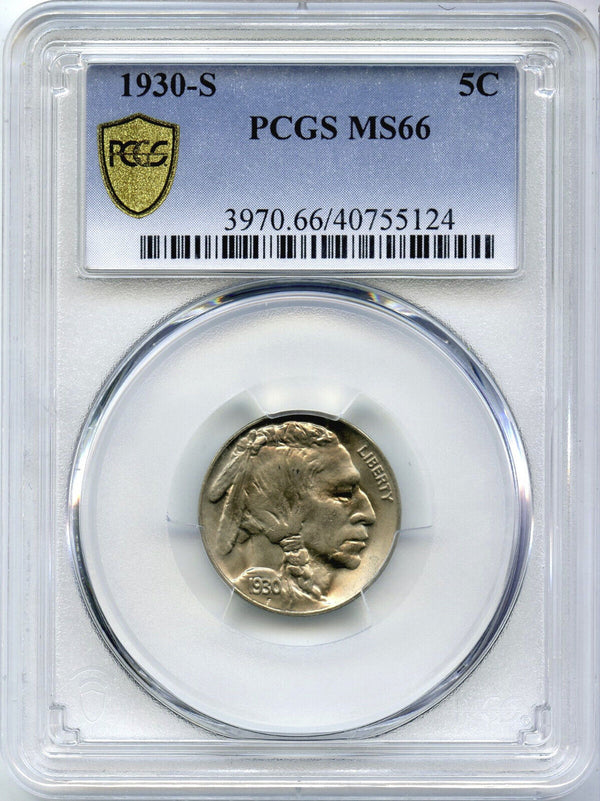 1930-S Indian Head Buffalo Nickel PCGS MS66 Certified -5 Cents- DM467