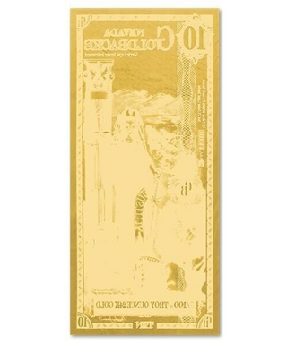 10 Nevada Goldback 24KT 1/100th Oz 999 Gold Foil Note Currency Gold Back Bullion