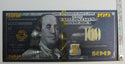 2009 Franklin Black & Gold $100 Federal Reserve Novelty 24K Foil Note LH103