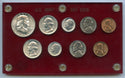 1956 United States US Mint Uncirculated Coin Set 9 Coins in Holder - JN358