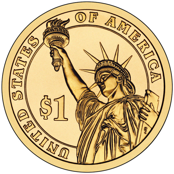 2012-P Benjamin Harrison Presidential Dollar US Golden $1 Coin Philadelphia