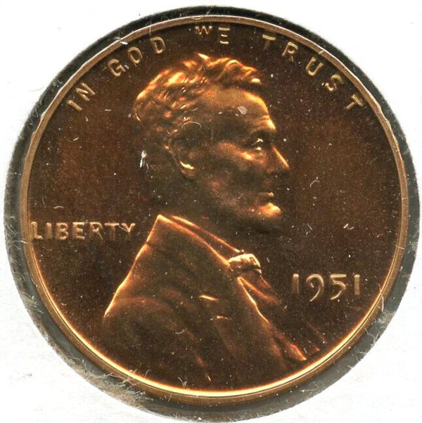 1951 Lincoln Wheat Cent Proof Penny - CC666