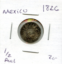 1826- Mexico Silver Coin 1/2 Reales - Republica Mexicana- DM883