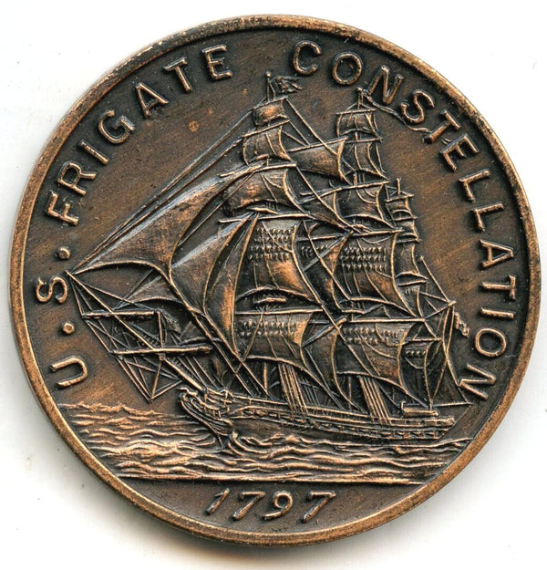 1797 U.S. Frigate Constellation Souvenir Coin Art Medal Round - CC854