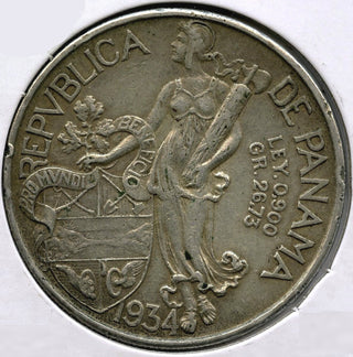 1934 Panama Silver Coin Un Balboa - G852