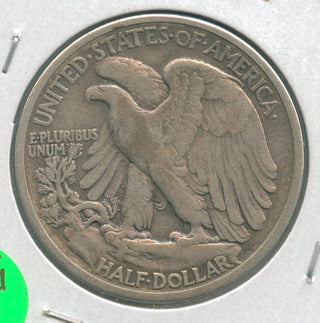1916-D Silver Walking Liberty Half Dollar 50C Denver Mint - ER507