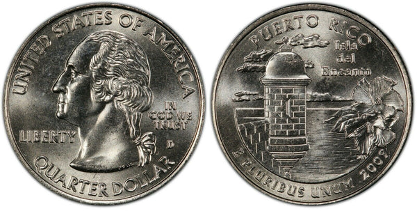 2009-D Puerto Rico US Territories Quarter 25C Uncirculated Coin Denver mint 104