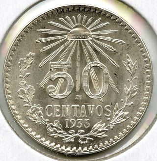 1935 Mexico Silver Coin 50 Centavos - Estados Unidos Mexicanos - C81