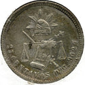 1886 Mexico Silver Coin 25 Centavos - 2nd Republica Mexicana - B38