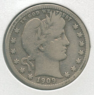 1909-P Silver Barber Quarter 25c Philadelphia Mint - KR164
