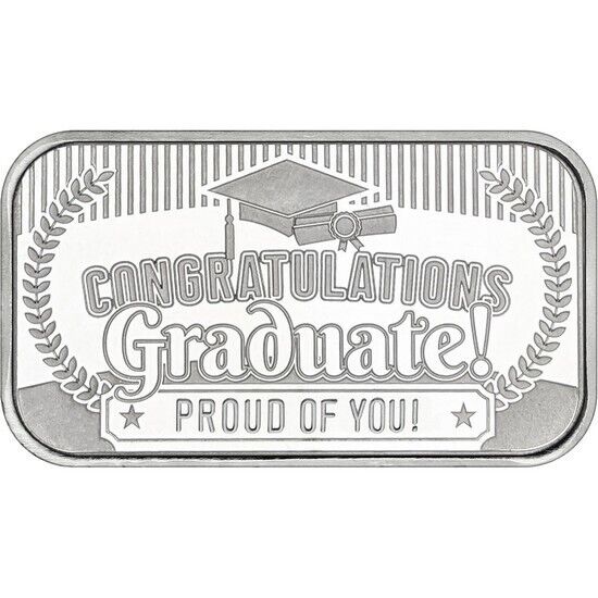 2023 Congratulations Graduate Graduation 1 Troy Oz Ounce 999 Silver Bar Gift