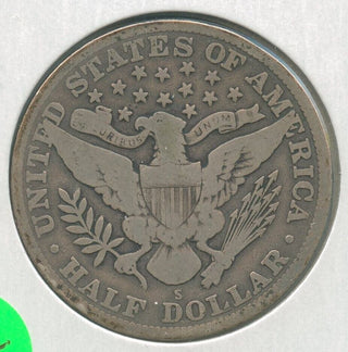 1915-S Silver Barber Half Dollar 50c San Francisco Mint  - KR323