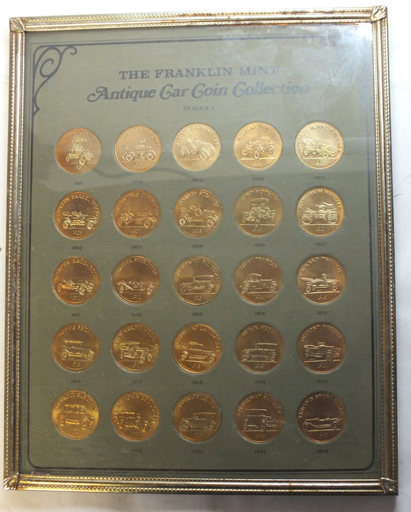Antique Car Coin Collection Series 1 - Franklin Mint - Art Medal Round Set A778