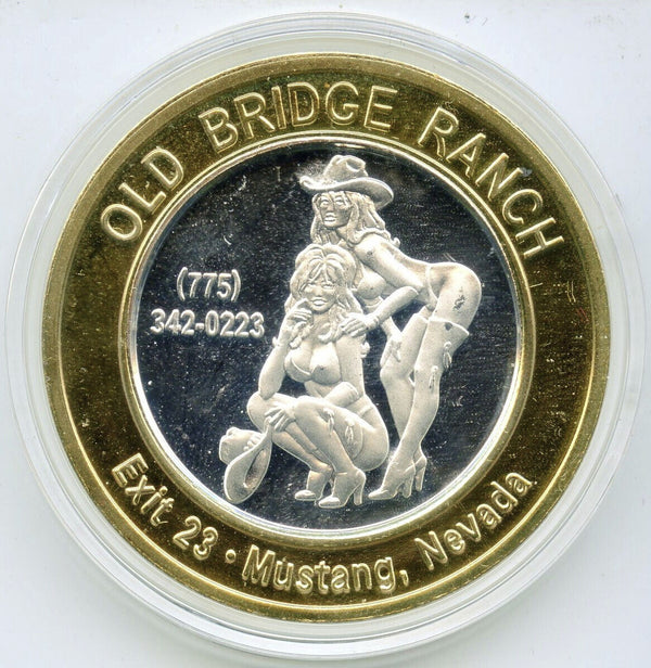 Old Bridge Ranch Mustang Nevada .999 Silver Token 10 Dollar -DM626