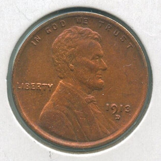 1913 D Lincoln Wheat Cent 1C Denver Mint - ER266
