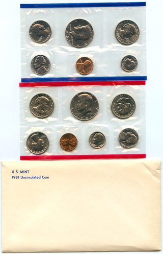 1981 United States Uncirculated US Mint Coin Set -OGP Philadelphia & Denver
