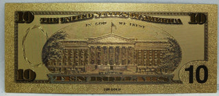 2009 $10 Federal Reserve Novelty 24K Gold Foil Plated Note Bill 6