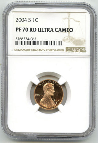 2004-S Lincoln Proof Cent Penny NGC PF70 RD Ultra Cameo - San Francisco - G158